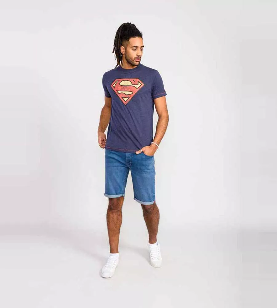 D555 Mens Superman Printed T-Shirt Official Licensed Product (SCAMPTON)